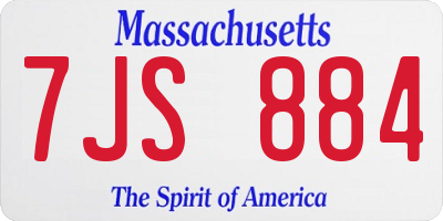 MA license plate 7JS884