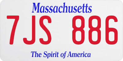 MA license plate 7JS886