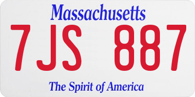 MA license plate 7JS887
