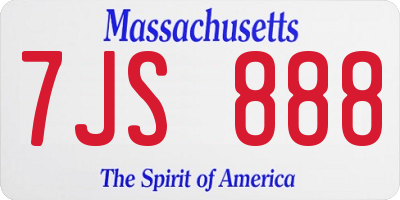 MA license plate 7JS888
