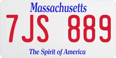 MA license plate 7JS889