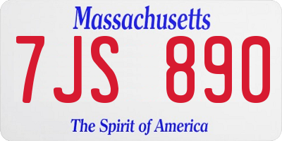 MA license plate 7JS890