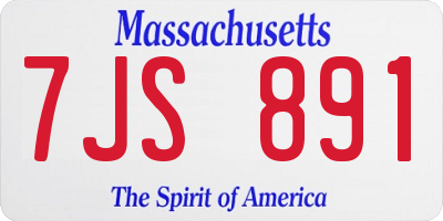 MA license plate 7JS891
