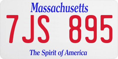 MA license plate 7JS895