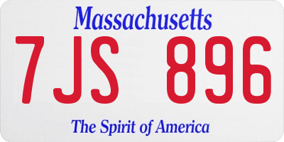 MA license plate 7JS896