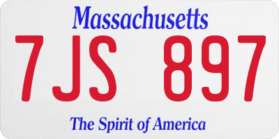 MA license plate 7JS897
