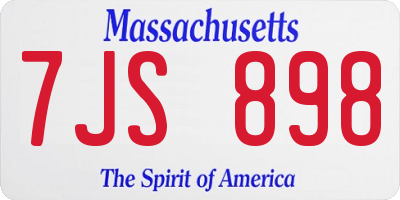 MA license plate 7JS898