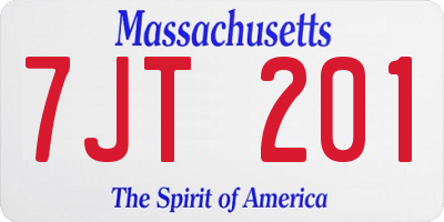 MA license plate 7JT201