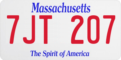 MA license plate 7JT207