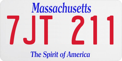 MA license plate 7JT211