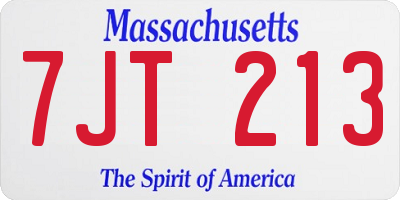 MA license plate 7JT213