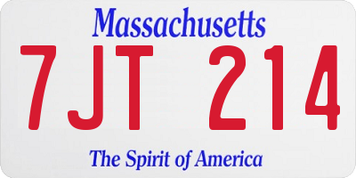 MA license plate 7JT214