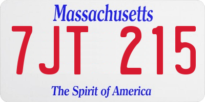 MA license plate 7JT215