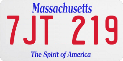 MA license plate 7JT219
