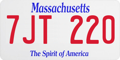 MA license plate 7JT220