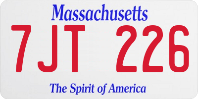 MA license plate 7JT226