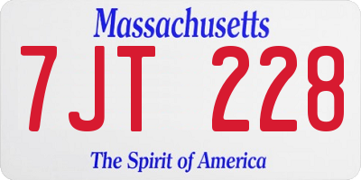MA license plate 7JT228