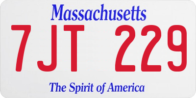 MA license plate 7JT229