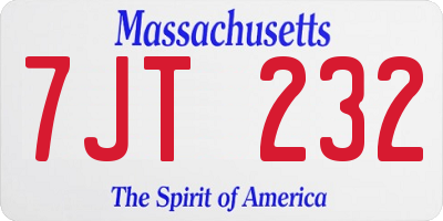 MA license plate 7JT232