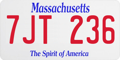 MA license plate 7JT236