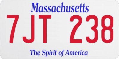 MA license plate 7JT238