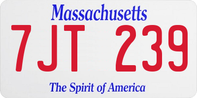 MA license plate 7JT239