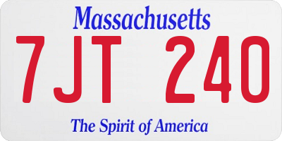 MA license plate 7JT240