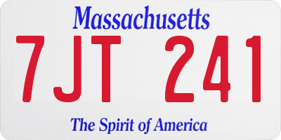 MA license plate 7JT241