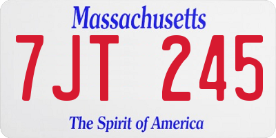 MA license plate 7JT245