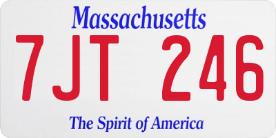 MA license plate 7JT246