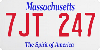 MA license plate 7JT247