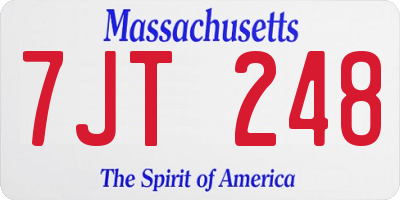 MA license plate 7JT248