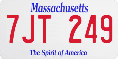 MA license plate 7JT249
