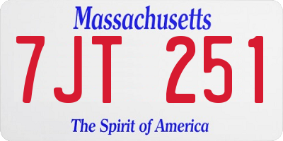 MA license plate 7JT251