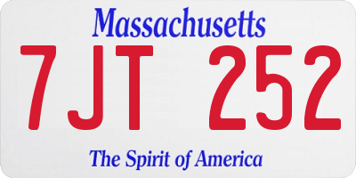 MA license plate 7JT252