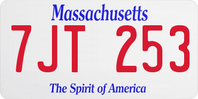 MA license plate 7JT253