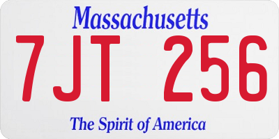 MA license plate 7JT256