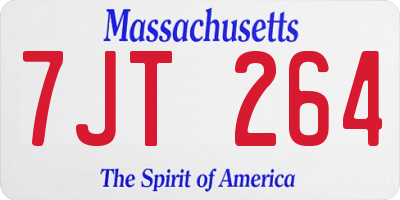 MA license plate 7JT264