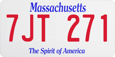 MA license plate 7JT271