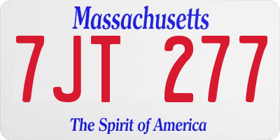MA license plate 7JT277