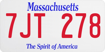 MA license plate 7JT278