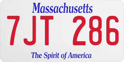 MA license plate 7JT286