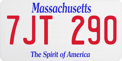 MA license plate 7JT290