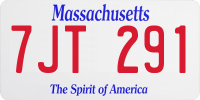 MA license plate 7JT291
