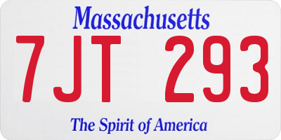 MA license plate 7JT293