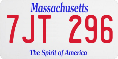MA license plate 7JT296