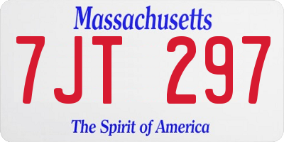 MA license plate 7JT297