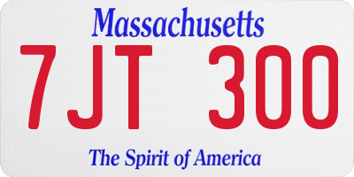 MA license plate 7JT300
