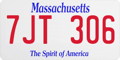 MA license plate 7JT306