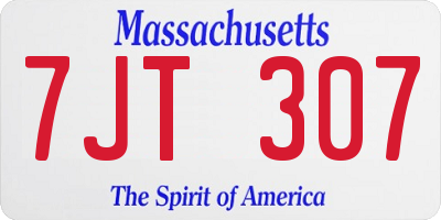 MA license plate 7JT307